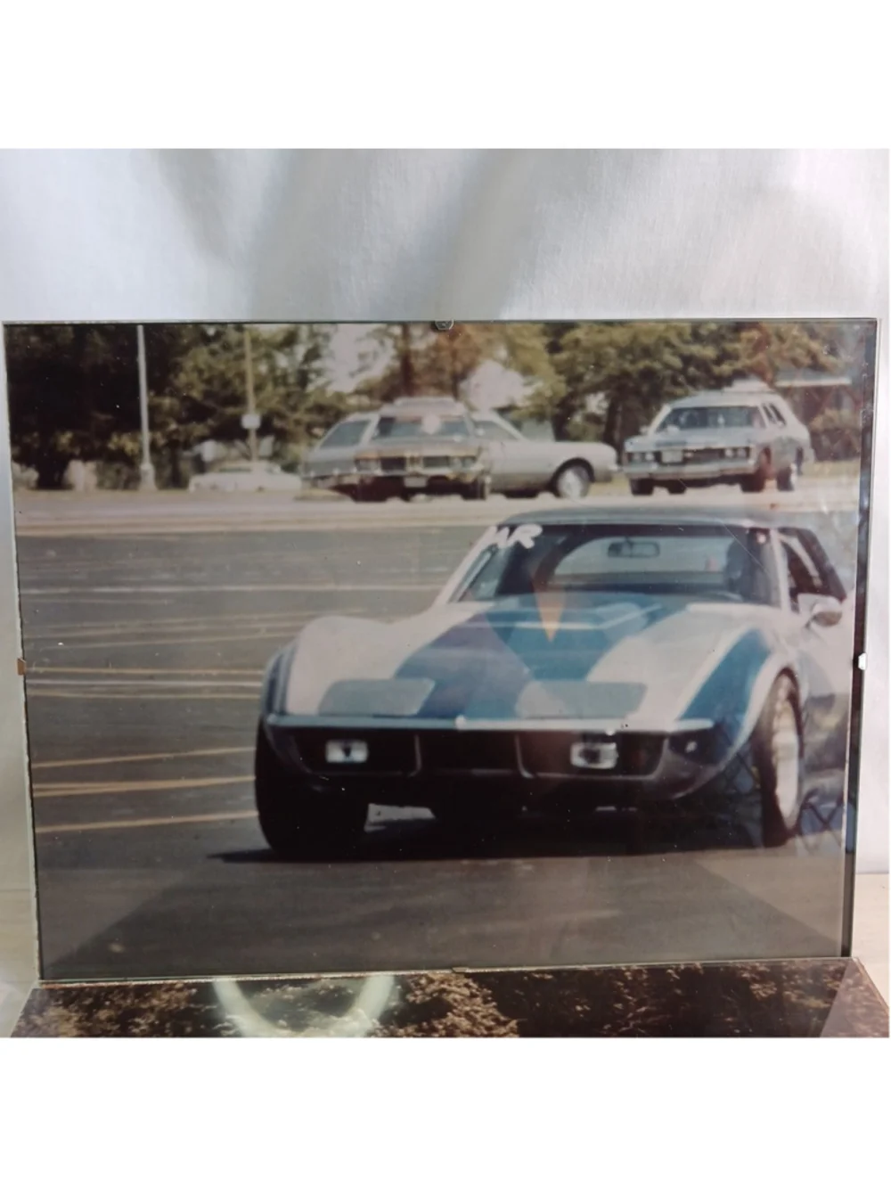 Vintage Corvette Pictures 8x10 Real Photo Framed Pair